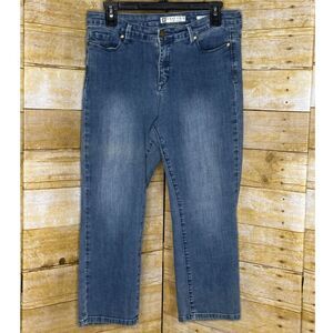 ANNE KLEIN SLIM MID-RISE BROKEN IN CAPRI CASUAL EVERYDAY WEAR DENIM SZ.10